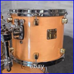 Used Yamaha Maple Custom Drum Set Natural Gloss withGold Hardware MIJ Very Good
