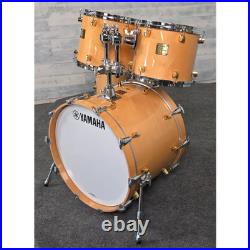 Used Yamaha Maple Custom Drum Set Natural Gloss withGold Hardware MIJ Very Good