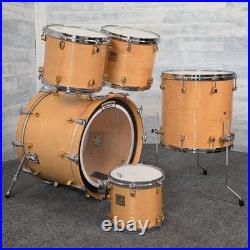 Used Yamaha Maple Custom Drum Set Natural Gloss withGold Hardware MIJ Very Good