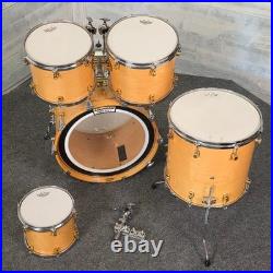 Used Yamaha Maple Custom Drum Set Natural Gloss withGold Hardware MIJ Very Good