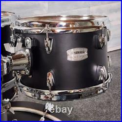 Used Yamaha Tour Custom 4pc Drum Set Licorice Satin Very Good