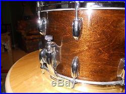 Vintage Gretsch Drum Set Snare Drum 1982 Era Model W 4155 Ebony Wood Finish