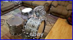 VINTAGE Slingerland 4 piece drum set Gray Agregate pearl MINT CONDITION 1967