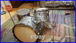 VINTAGE Slingerland 4 piece drum set Gray Agregate pearl MINT CONDITION 1967
