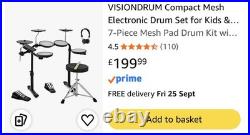 VISIONDRUM Electronic Drum Set was £199 with Headphones and Stool Excellent VISIONDRUM Electronic Drum Set was £199 with Headphones and Stool Excellent