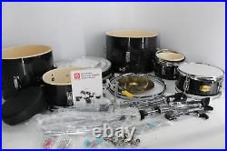 Vangoa GY20210634AUS Kids Drum Set 5 Piece Junior Black Beginner Adjustable