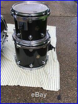 Very Rare Dw Collectors Maple Double Bass Drum Set Black 8 Piece