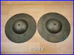 Vintage 10 Sock Traps Drum Set Hi-Hat Cymbals Top 283g Bottom 290g 1920's Leedy