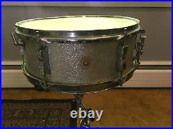 Vintage 1960's Ludwig drum set silver sparkle keystone Badge 5 piece