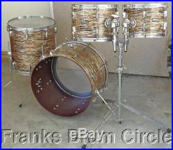 Vintage 1960's Pearl President Phenolic Fiberglass Shells 4pc Drum Set 60's