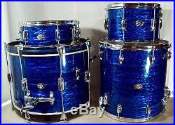 Vintage 1960's Slingerland Drum Set Beautiful Blue Agate
