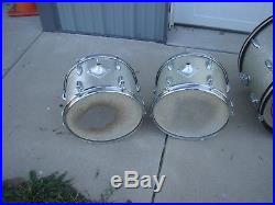 Vintage 1960's Slingerland Drum Set Silver Sparkle 2 bass and 3 toms