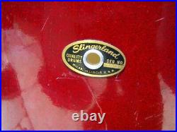Vintage 1960's Slingerland Red Sparkle Drum Set, Niles, 22/16/13/13