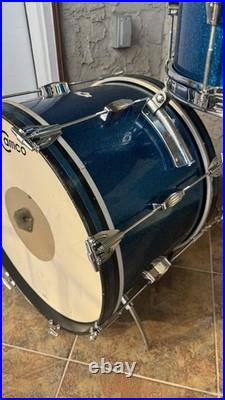 Vintage 1960s Camco Tuxedo Blue Sparkle Drum Set