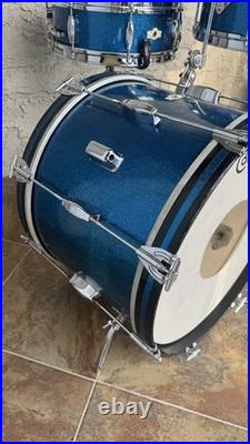 Vintage 1960s Camco Tuxedo Blue Sparkle Drum Set Vintage 1960s Camco Tuxedo Blue Sparkle Drum Set