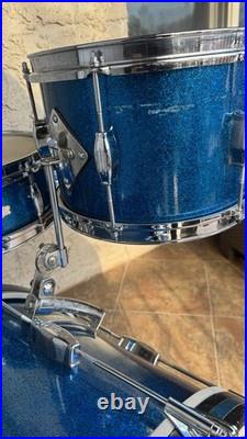 Vintage 1960s Camco Tuxedo Blue Sparkle Drum Set
