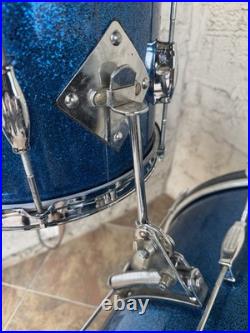 Vintage 1960s Camco Tuxedo Blue Sparkle Drum Set