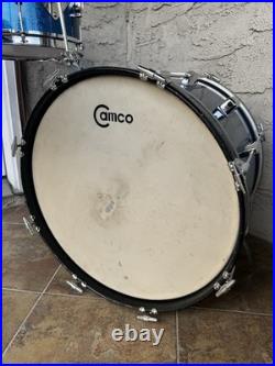 Vintage 1960s Camco Tuxedo Blue Sparkle Drum Set
