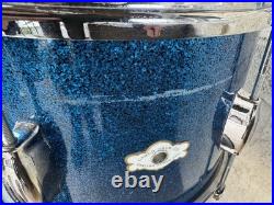Vintage 1960s Camco Tuxedo Blue Sparkle Drum Set