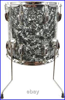 Vintage 1960s Ludwig Black Diamond Pearl Drum Set 22/14/13 Kit Keystone Badge