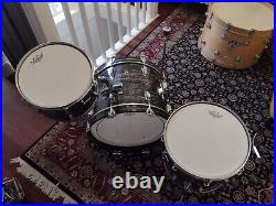 Vintage 1960s Ludwig No. 988 Downbeat 12, 14, 20 Drum Set in Rewrapped Oyster