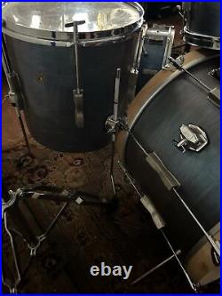 Vintage 1960s Ludwig Super Classic Drum Set in Blue 20, 14, 14, 12. Tom, Snare