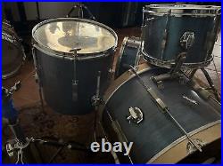 Vintage 1960s Ludwig Super Classic Drum Set in Blue 20, 14, 14, 12. Tom, Snare