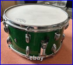 Vintage 1960s Slingerland Concert King Green Sparkle Snare Drum