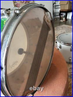 Vintage 1960s Slingerland Concert King Green Sparkle Snare Drum