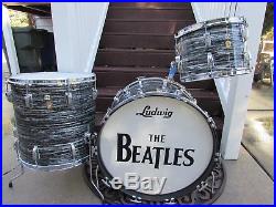 Vintage 1967 Ludwig'beatle' Super Classic Black Oyster Pearl Drumset