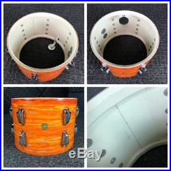 Vintage 1968 Ludwig Factory-Matched Super Classic Mod Orange Wrap Drum Set
