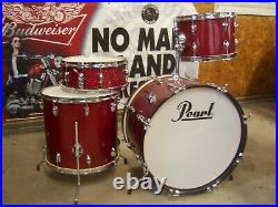 Vintage 1968 Pearl Sparkling Red Thunder King 4 pc. Drum Set 22,16,13 & 14 Japan