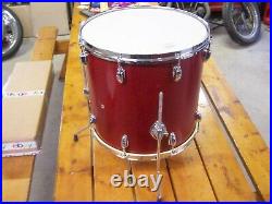 Vintage 1968 Pearl Sparkling Red Thunder King 4 pc. Drum Set 22,16,13 & 14 Japan