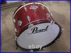 Vintage 1968 Pearl Sparkling Red Thunder King 4 pc. Drum Set 22,16,13 & 14 Japan