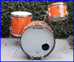 Vintage 1970 Ludwig Mod Orange Drum Set 13/16/22 Excellent