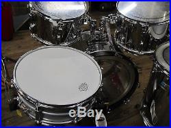 Vintage 1970's Ludwig 5 Piece Stainless Steel Drum Set
