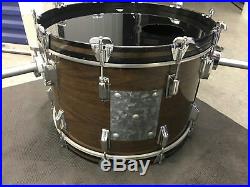 Vintage 1970's Rogers BIG R 4pc Drum Set Kit Shell Pack New Mahogany