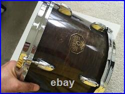 Vintage 1970s Gretsch 4 pc drum set with Tom Stands & RIMs, Ebony Black RARE