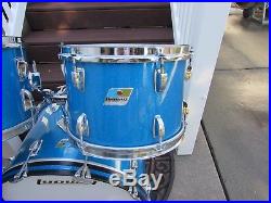 Vintage 1971 Ludwig Blue Sparkle Hollywood Drumset