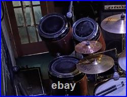 Vintage 1978 Pearl Roto Drum Set With Original Bass Drum