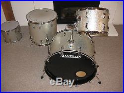 Vintage 1979 Ludwig 4pc Drum Set Silver Sparkle Nice Maple Shells Big Bonham 26