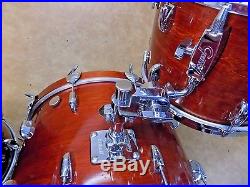 Vintage 1980's Gretsch 5pc Drum Kit Set Rosewood Gloss Shell Pack
