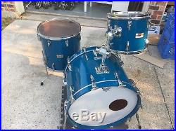 Vintage 1980's Yamaha Tour Custom Cobalt Blue 22-12-16 Drum Set MIJ