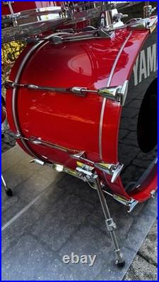 Vintage 1980s Yamaha Recording Custom Hot Red Drum Set