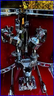 Vintage 1980s Yamaha Recording Custom Hot Red Drum Set