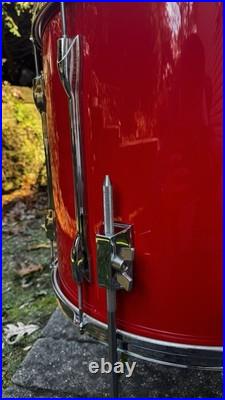 Vintage 1980s Yamaha Recording Custom Hot Red Drum Set