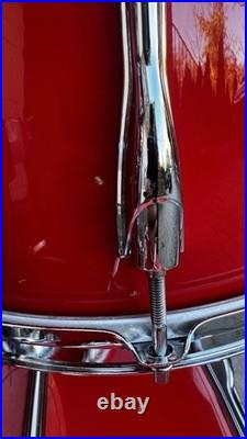 Vintage 1980s Yamaha Recording Custom Hot Red Drum Set