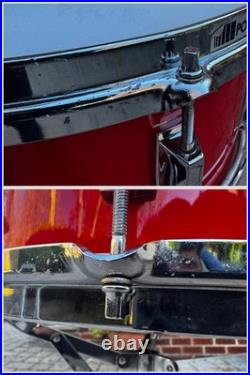 Vintage 1980s Yamaha Recording Custom Hot Red Drum Set