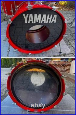 Vintage 1980s Yamaha Recording Custom Hot Red Drum Set