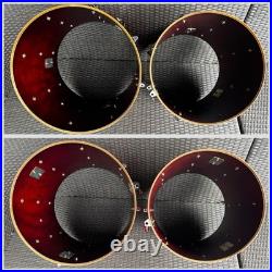 Vintage 1980s Yamaha Recording Custom Hot Red Drum Set